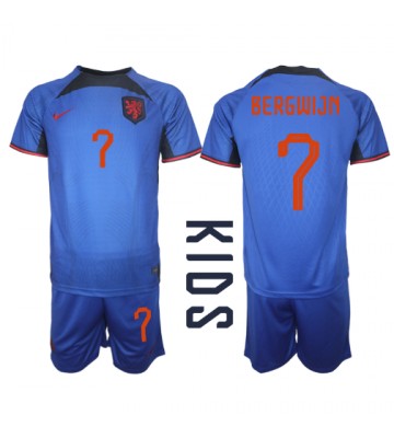 Nederland Steven Bergwijn #7 Bortedraktsett Barn VM 2022 Kortermet (+ Korte bukser)